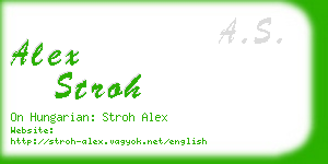 alex stroh business card